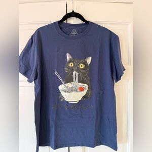 Blue Cat Graphic T-Shirt